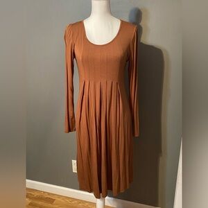 Elegant Brown Long Sleeve Dress